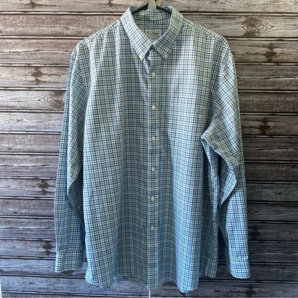 LL Bean Men's Traditional Fit Long-Sleeved Button-Down‎ Shirt Size L Reg